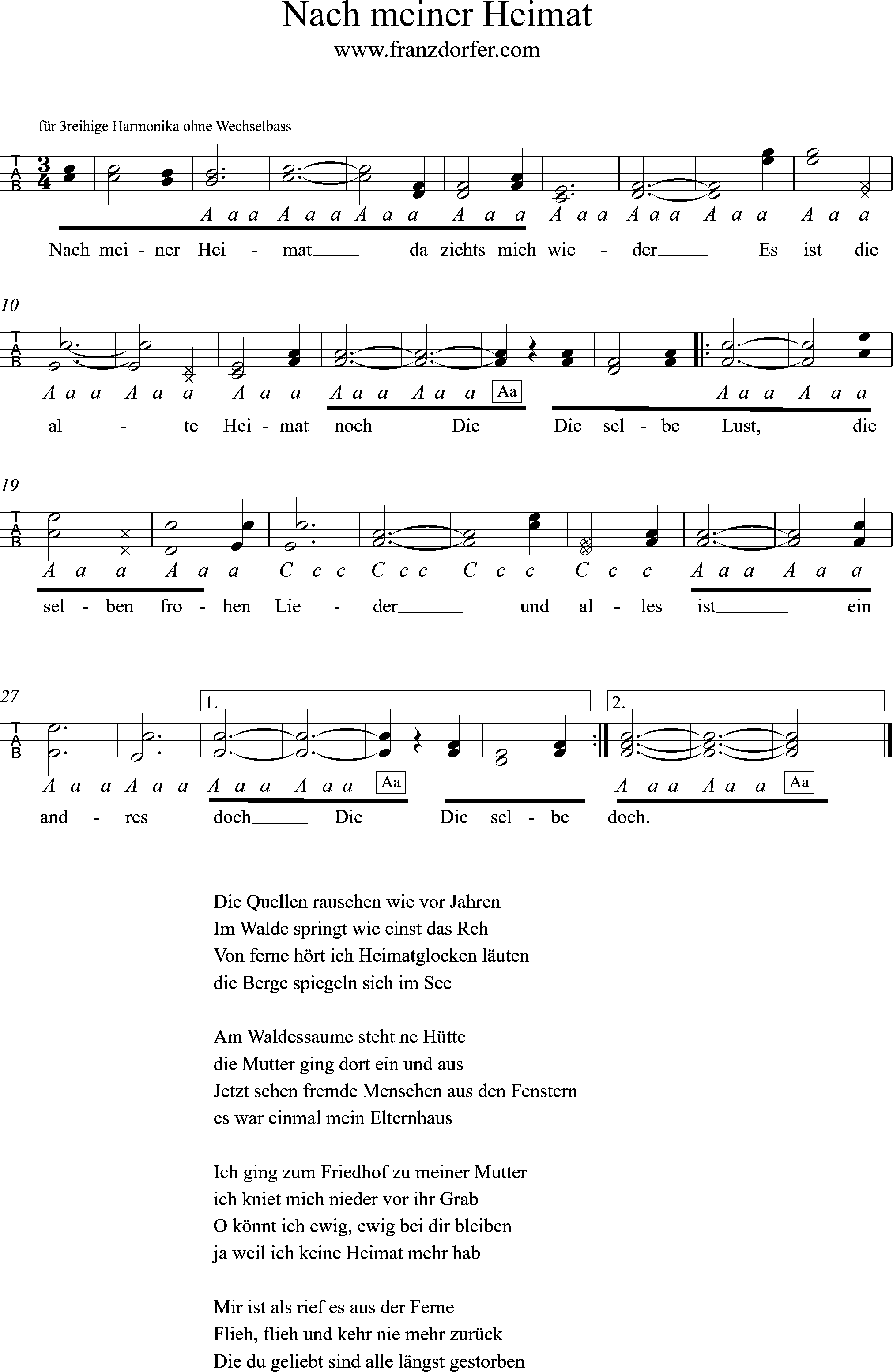 Griffschrift - 1. Reihe -nach meiner Heimat Griffschrift - Nach meiner Heimat auf der 1.Reihe
